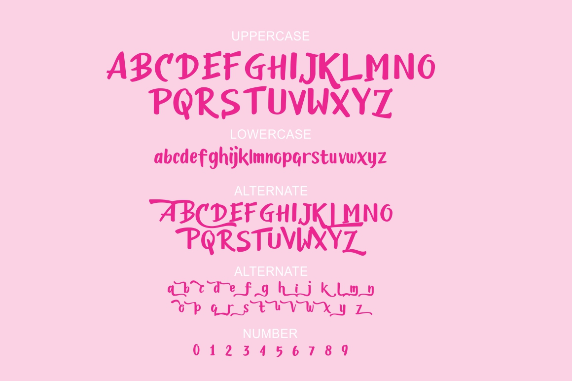 手写可爱卡通书法字体 CandyLove Font_img_2