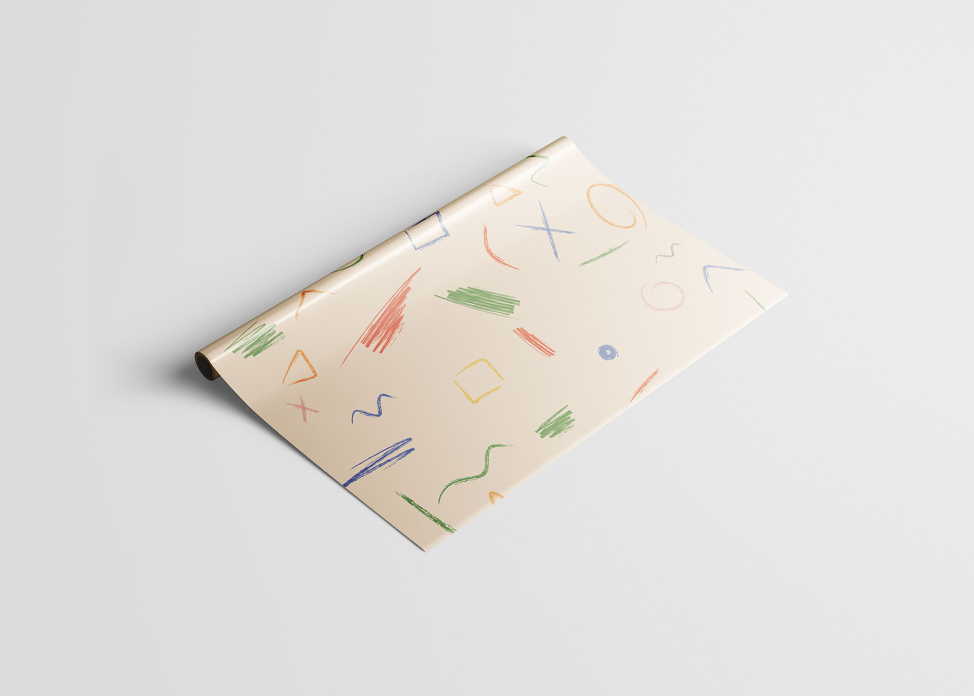 高级礼品包装纸设计展示样机 Wrapping Paper Mockup_img_2