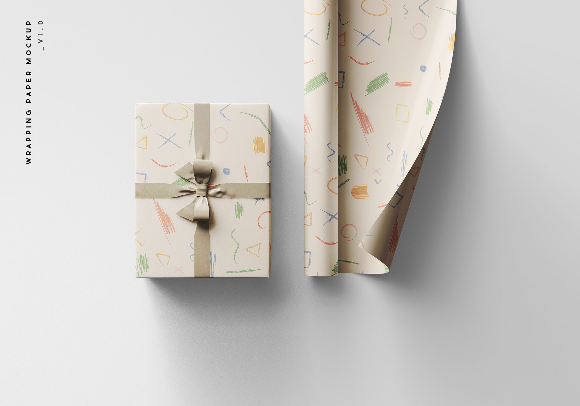 高级礼品包装纸设计展示样机 Wrapping Paper Mockup_img_2