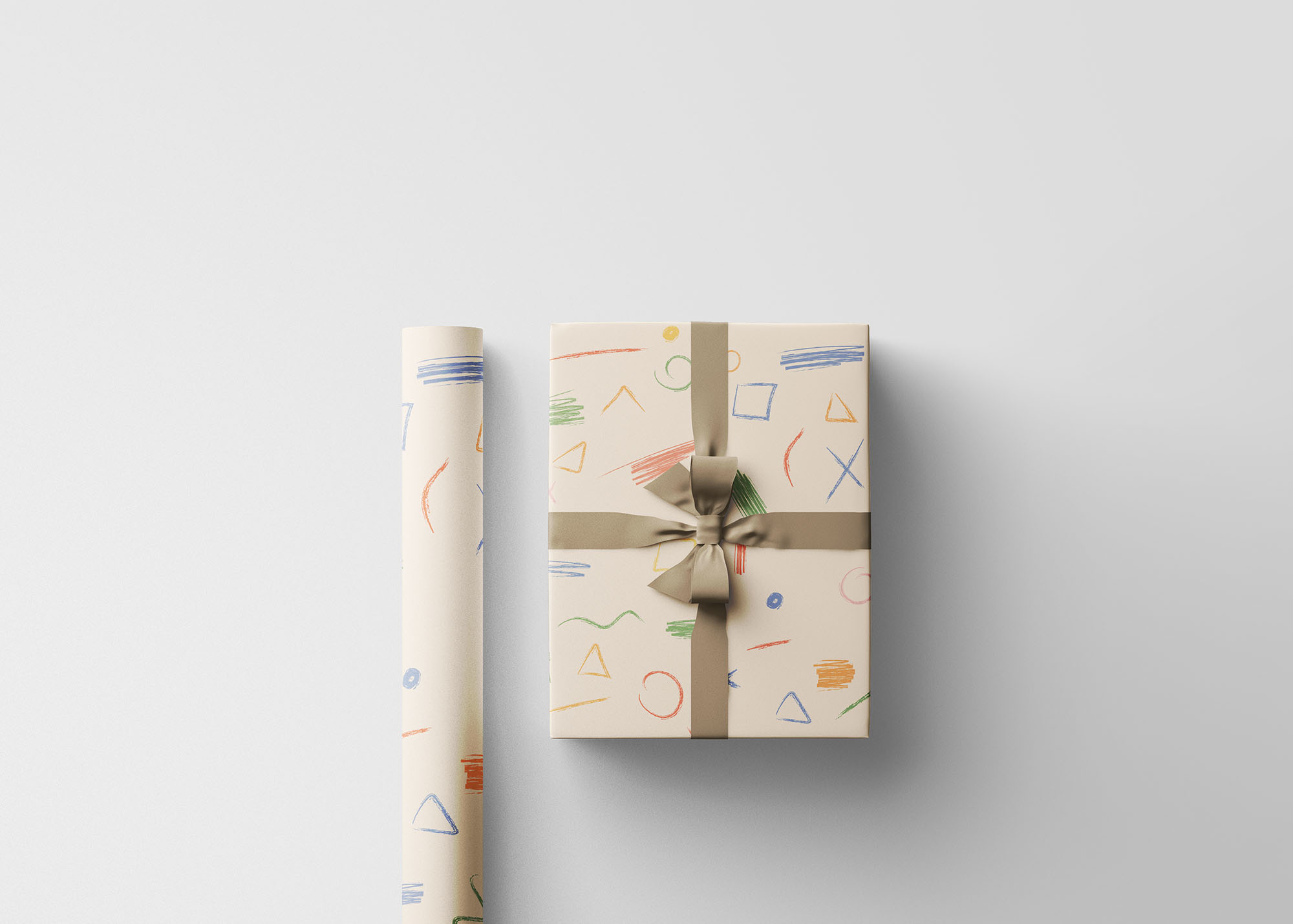 高级礼品包装纸设计展示样机 Wrapping Paper Mockup_img_2