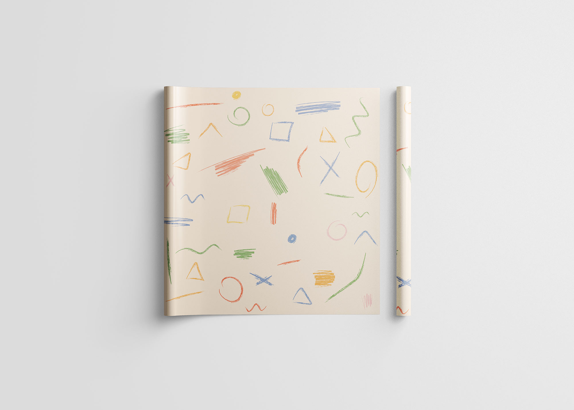 高级礼品包装纸设计展示样机 Wrapping Paper Mockup_img_2