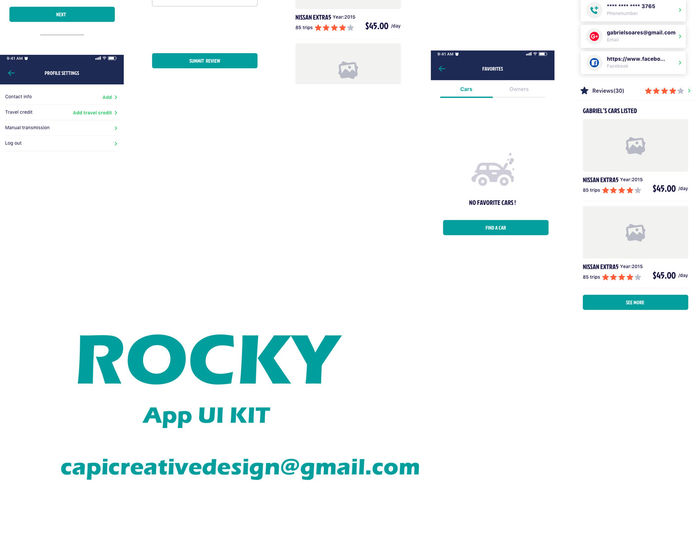 精美线上租车iOS APP UI工具包 Rocky App UI Kit_img_2