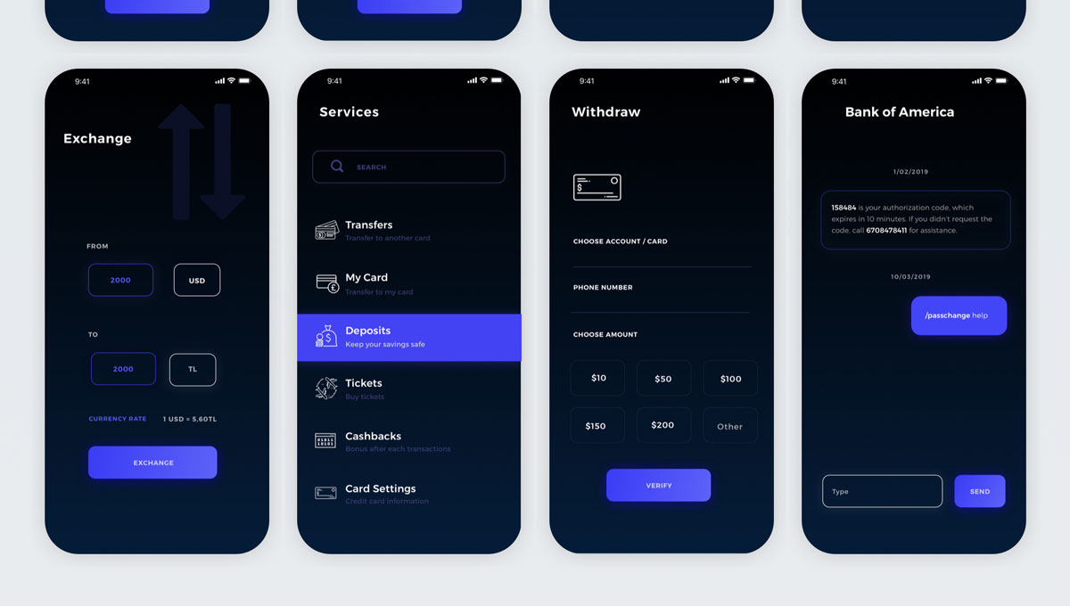 财务资金信用卡管理平台iOS APP UI工具包 Tria Finance App UI Kit_img_2