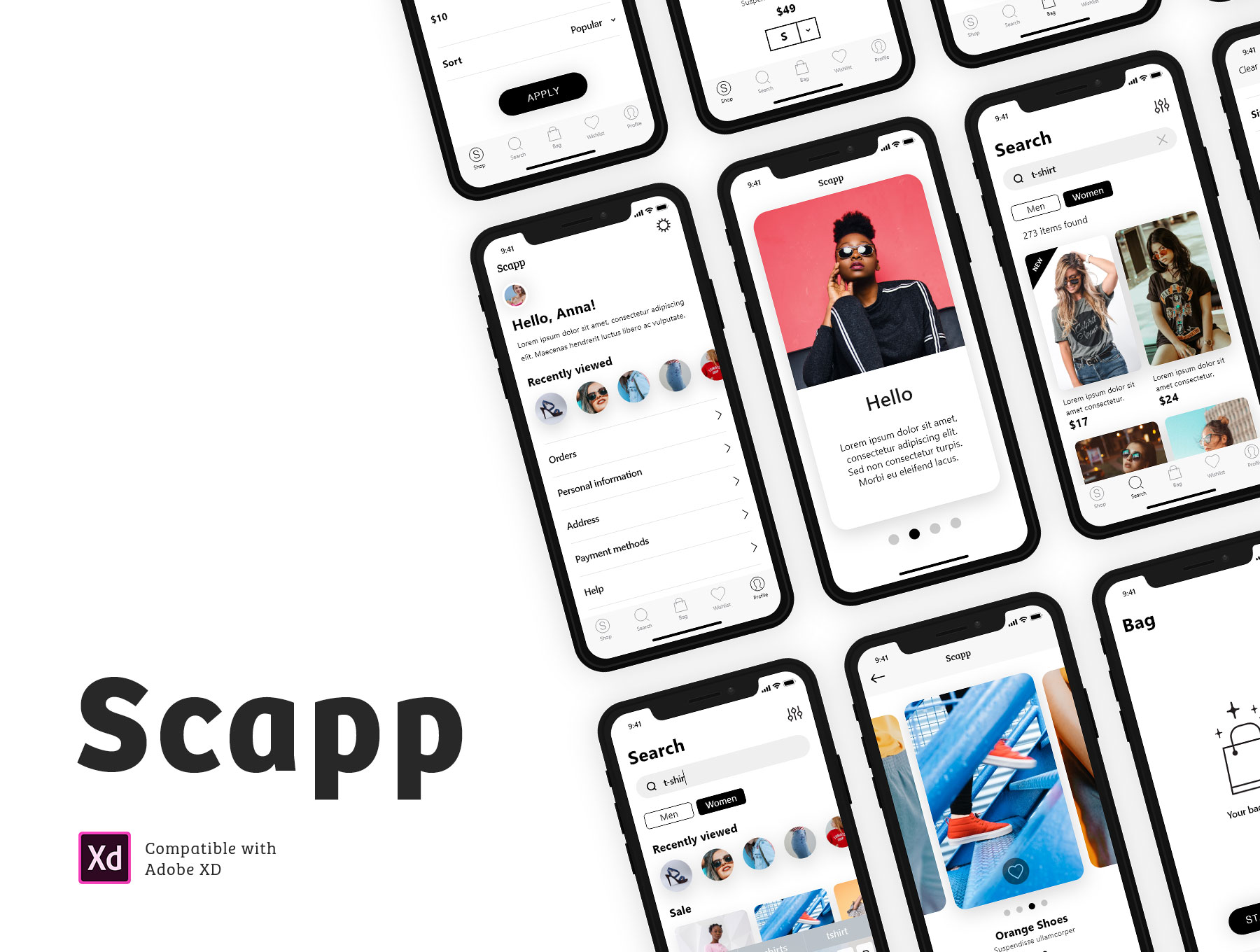 现代优雅服装鞋子包包在线商城ISO UI工具包 Scapp — eCommerce Premium UI Kit_img_2