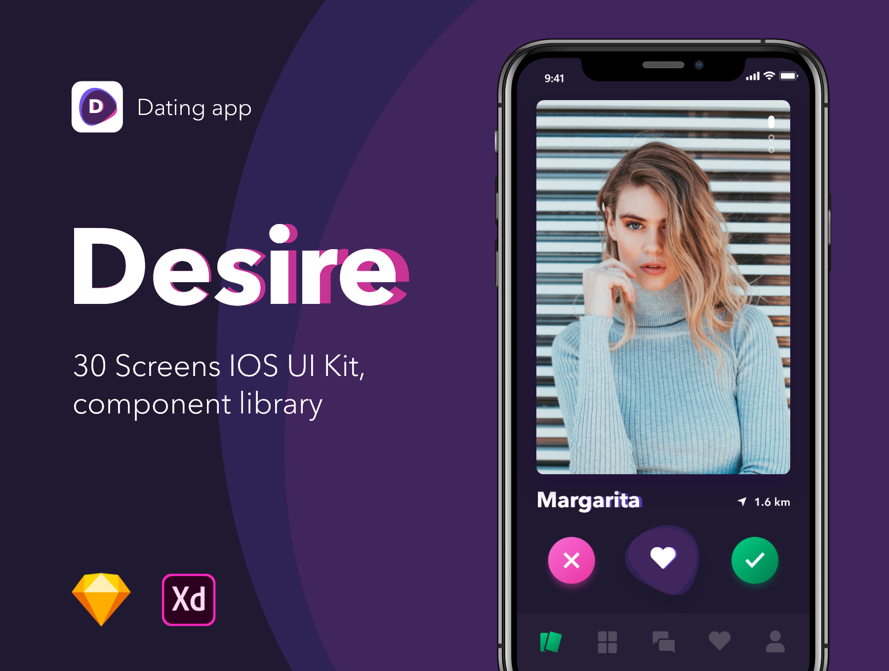 短视频抖音交友苹果手机APP UI工具包 Desire UI Kit_img_2