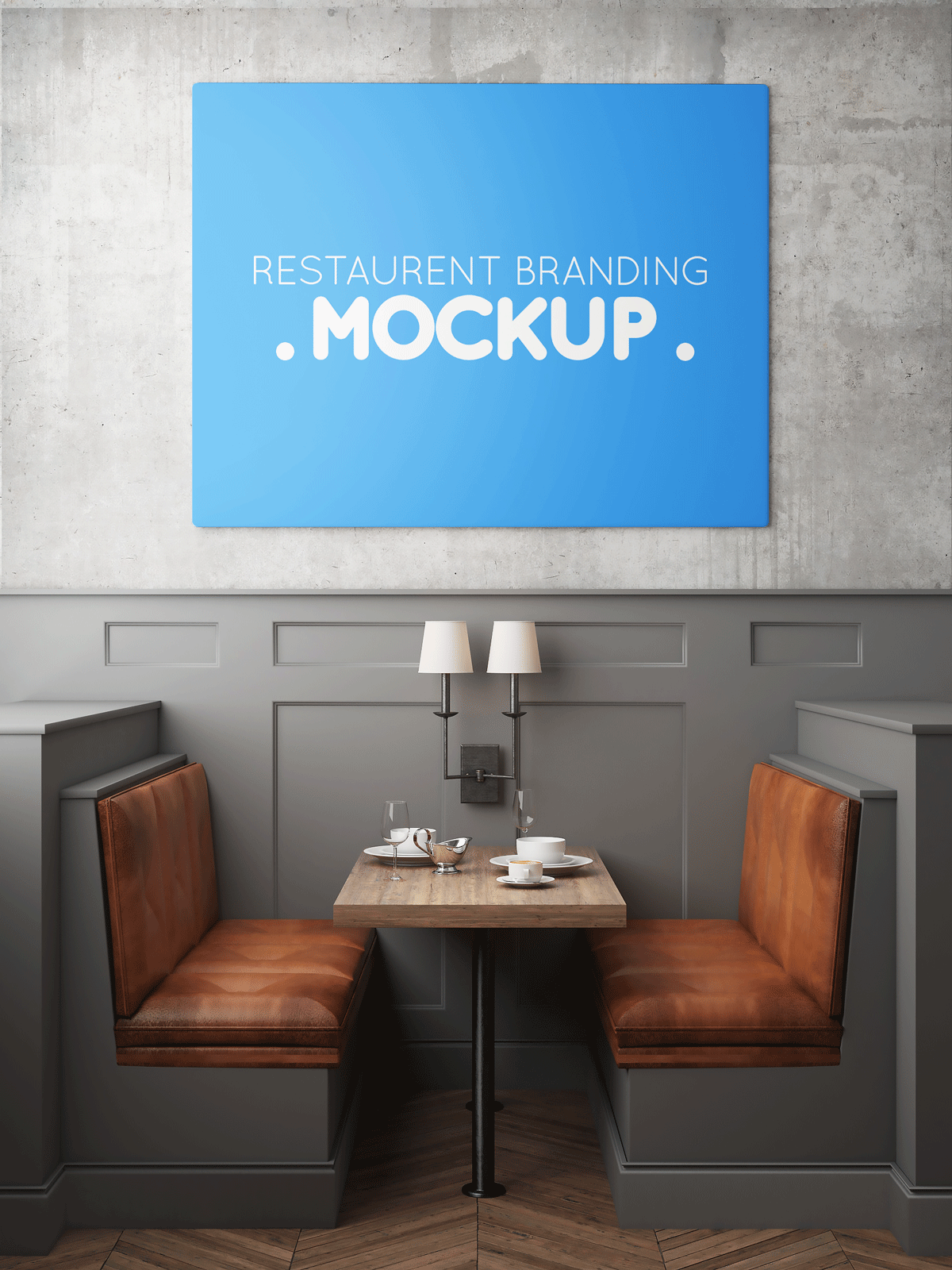 室内悬挂海报相框样机 Restaurant Branding Mockups_img_2