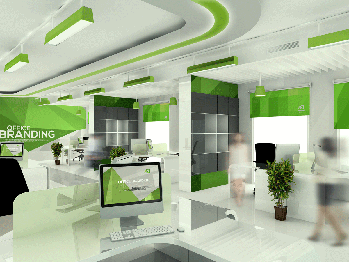 品牌VI系统办公室导视应用设计展示样机 Office Branding Mockups V5_img_2