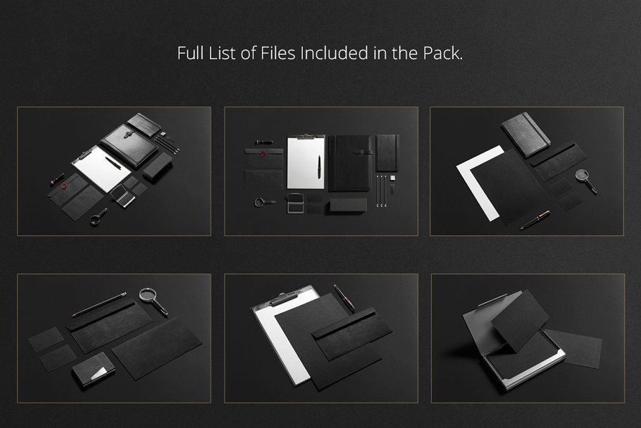 黑色高端品牌VI设计提案火漆笔记本名片信封展示样机 Premium Stationery Mock-Up_img_2