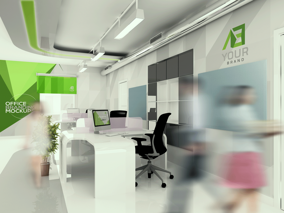 品牌VI系统办公室导视应用设计展示样机 Office Branding Mockups V5_img_2