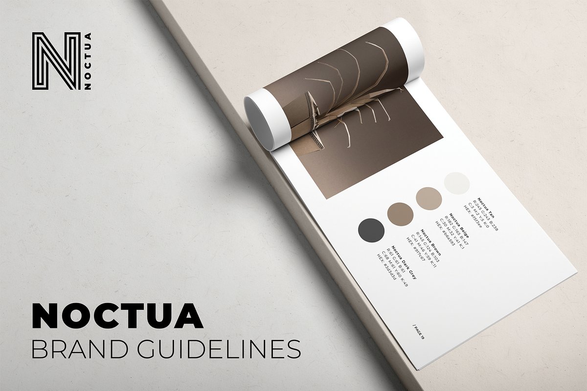 简约品牌视觉识别系统设计VIS指南INDD手册模板 Noctua Brand Guidelines_img_2