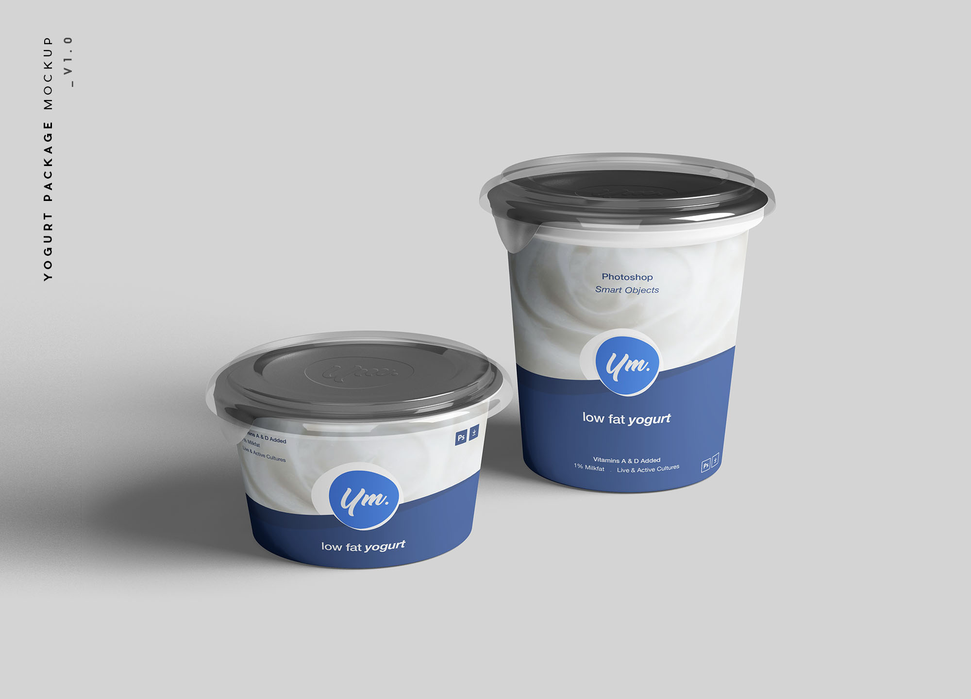 简约酸奶饮料塑料盒包装样机 Yogurt Package Mockup_img_2