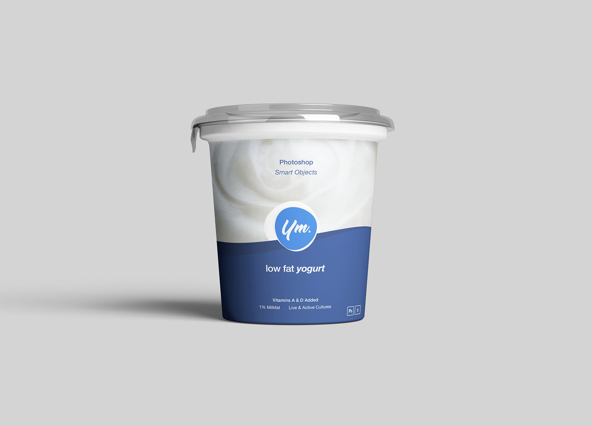 简约酸奶饮料塑料盒包装样机 Yogurt Package Mockup_img_2