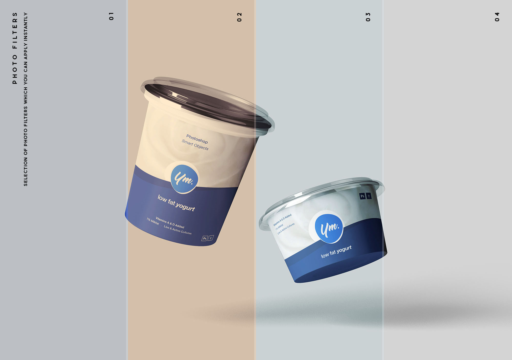 简约酸奶饮料塑料盒包装样机 Yogurt Package Mockup_img_2