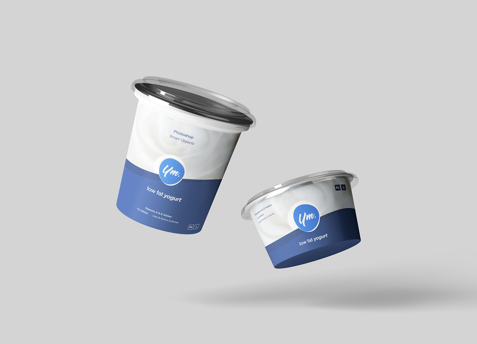 简约酸奶饮料塑料盒包装样机 Yogurt Package Mockup_img_2