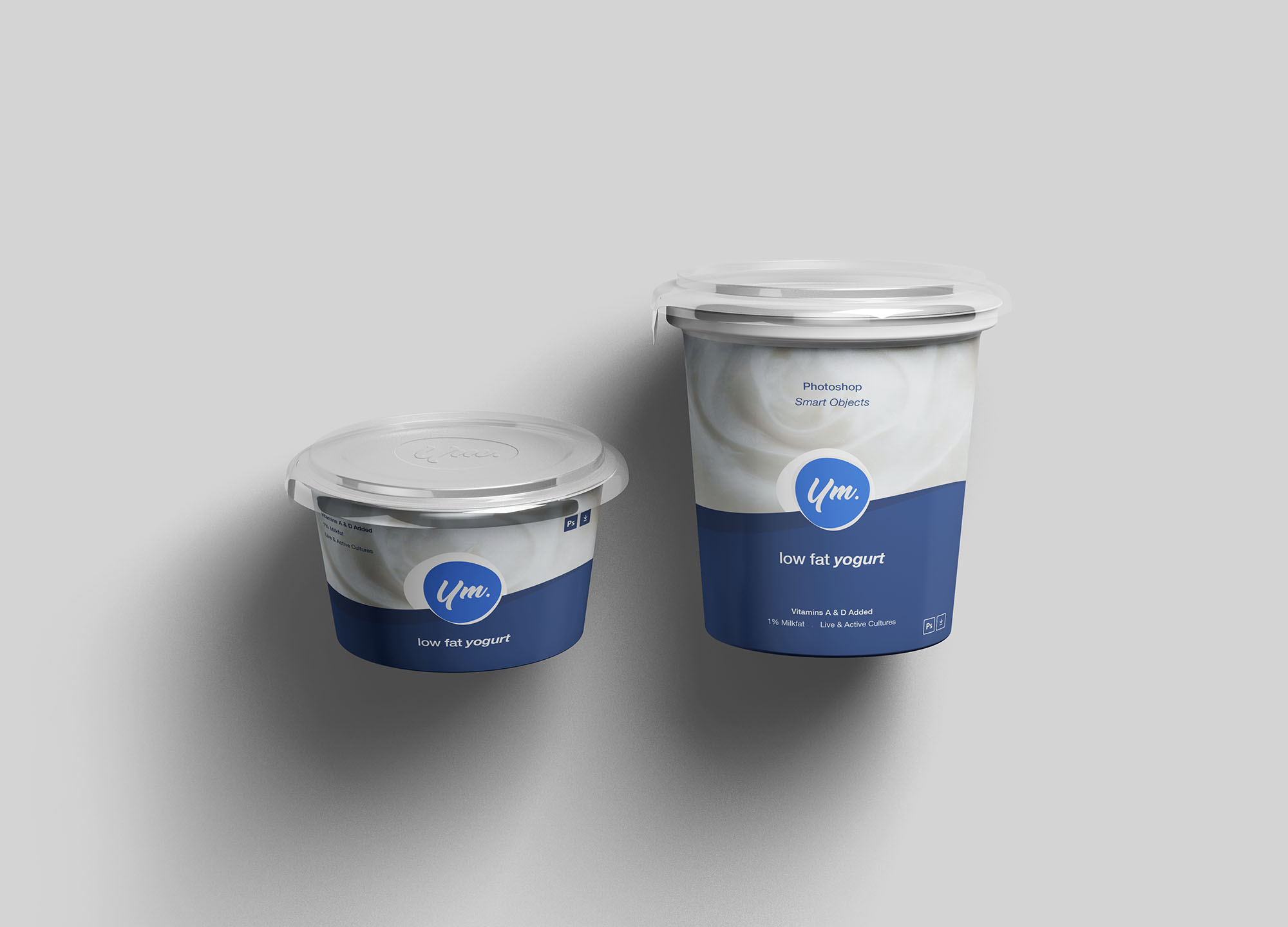 简约酸奶饮料塑料盒包装样机 Yogurt Package Mockup_img_2