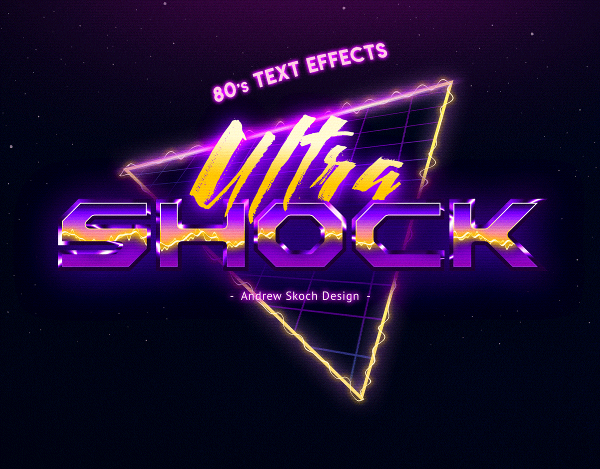 80年代复古霓虹灯效果立体字体图层样式 80s Retro Text Effects vol.2_img_2