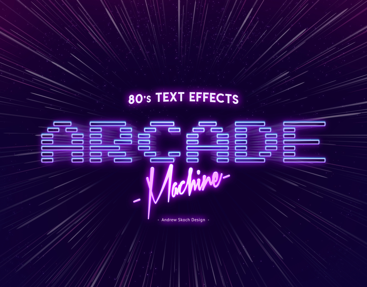 80年代复古霓虹灯效果立体字体图层样式 80s Retro Text Effects vol.2_img_2
