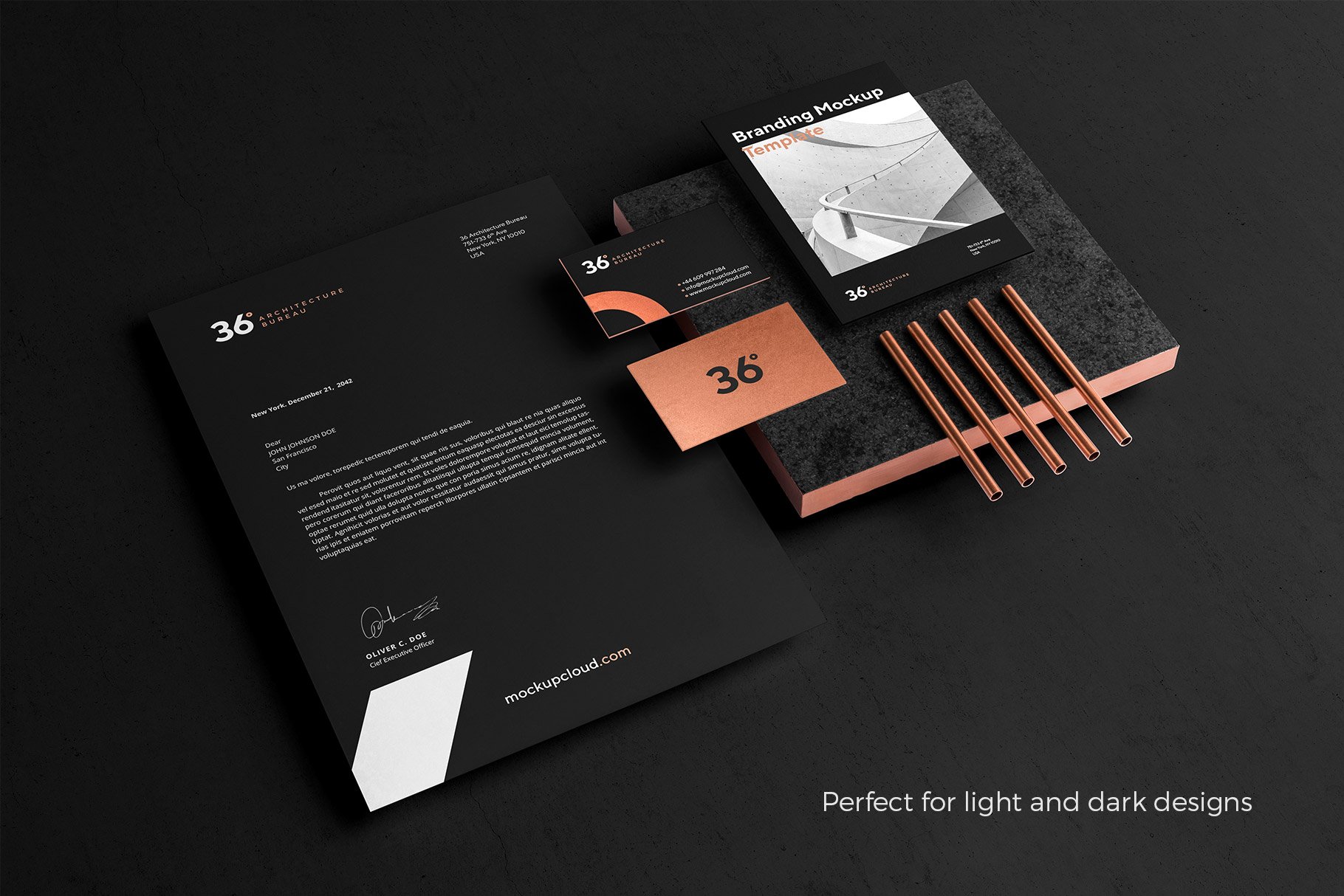 专铜印刷效果品牌VI设计提案办公文创展示样机 Copperstone Branding Mockup_img_2