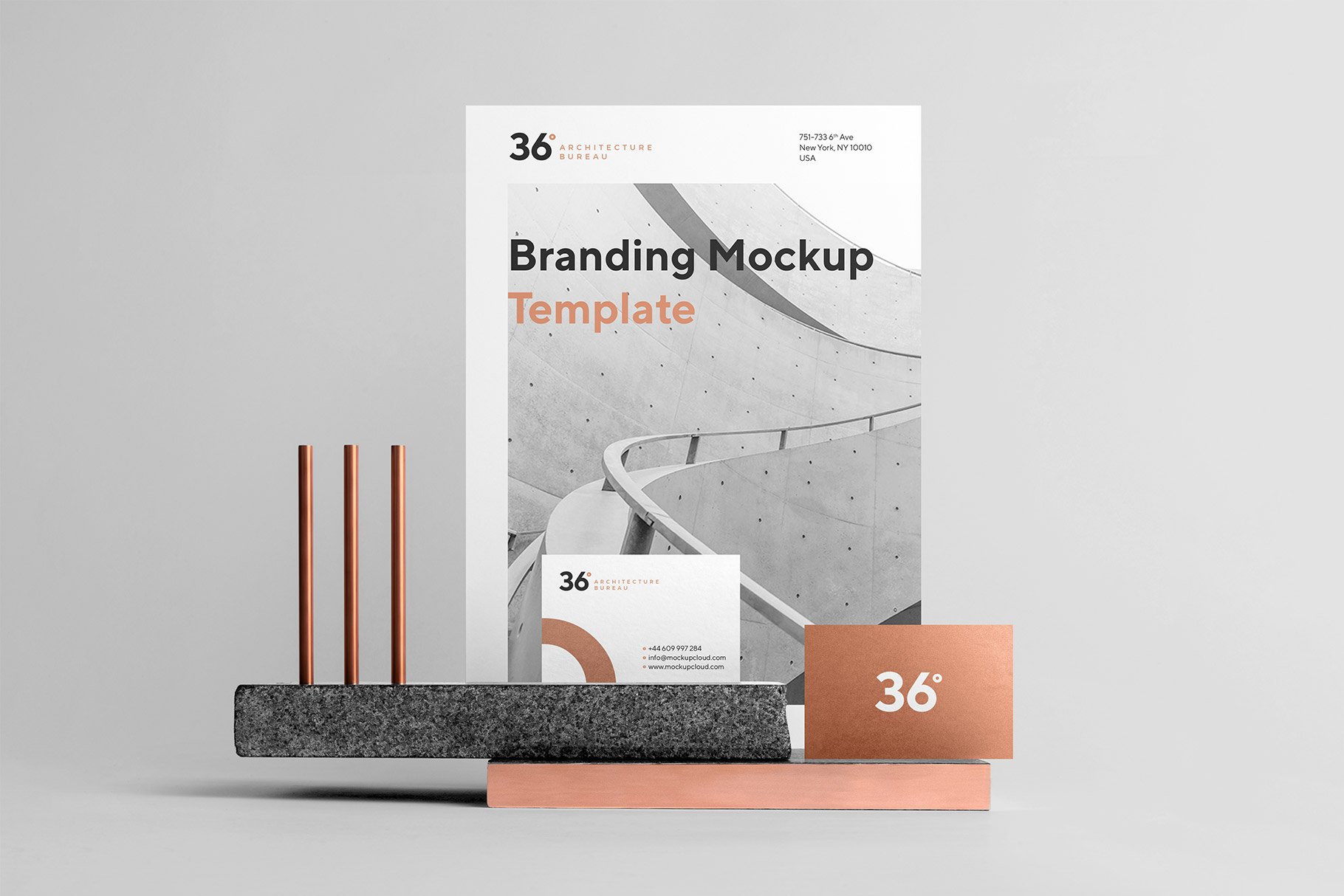 专铜印刷效果品牌VI设计提案办公文创展示样机 Copperstone Branding Mockup_img_2