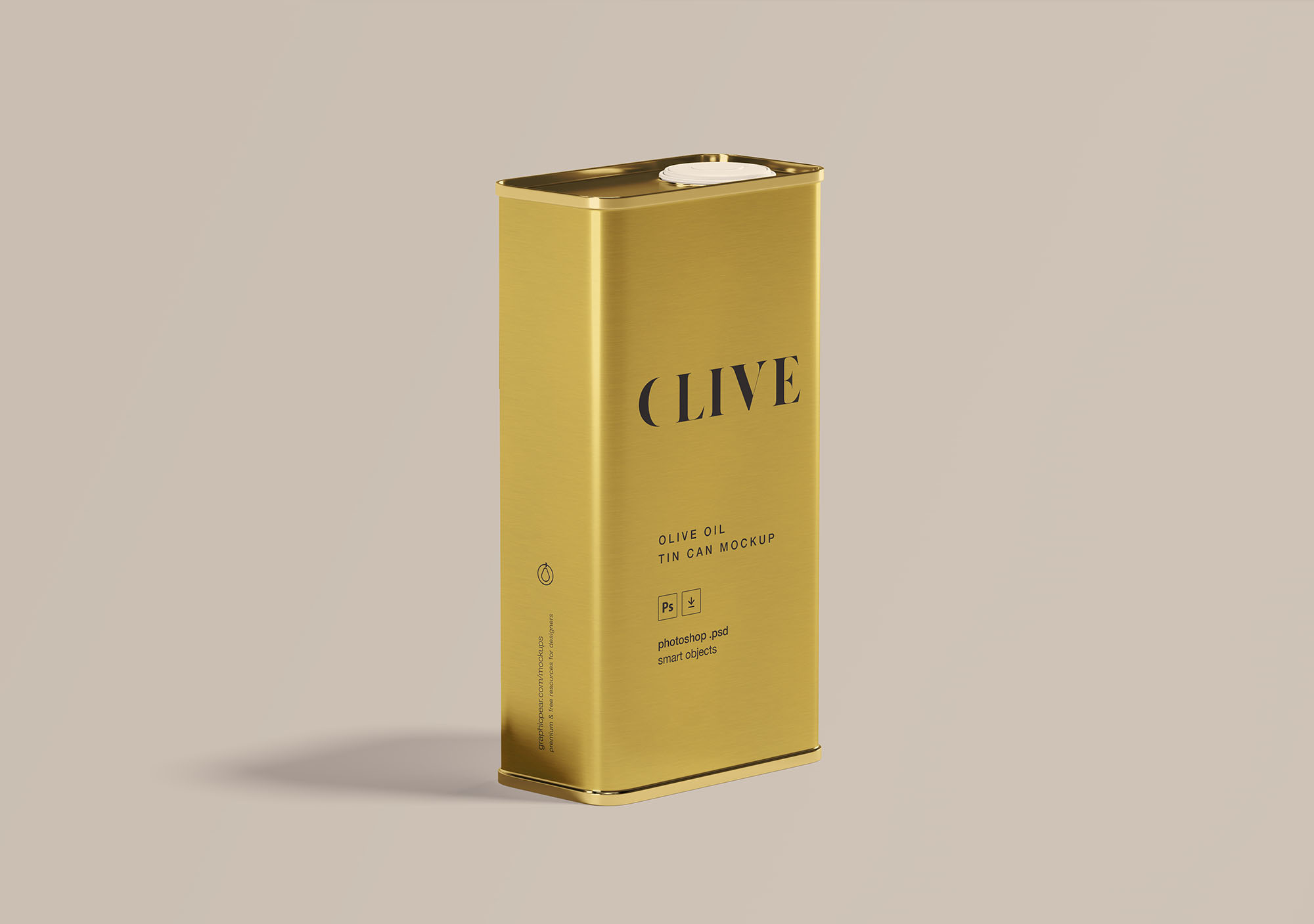 橄榄油铁罐包装样机PSD智能贴图模板 Olive Oil Tin Can Mockup_img_2