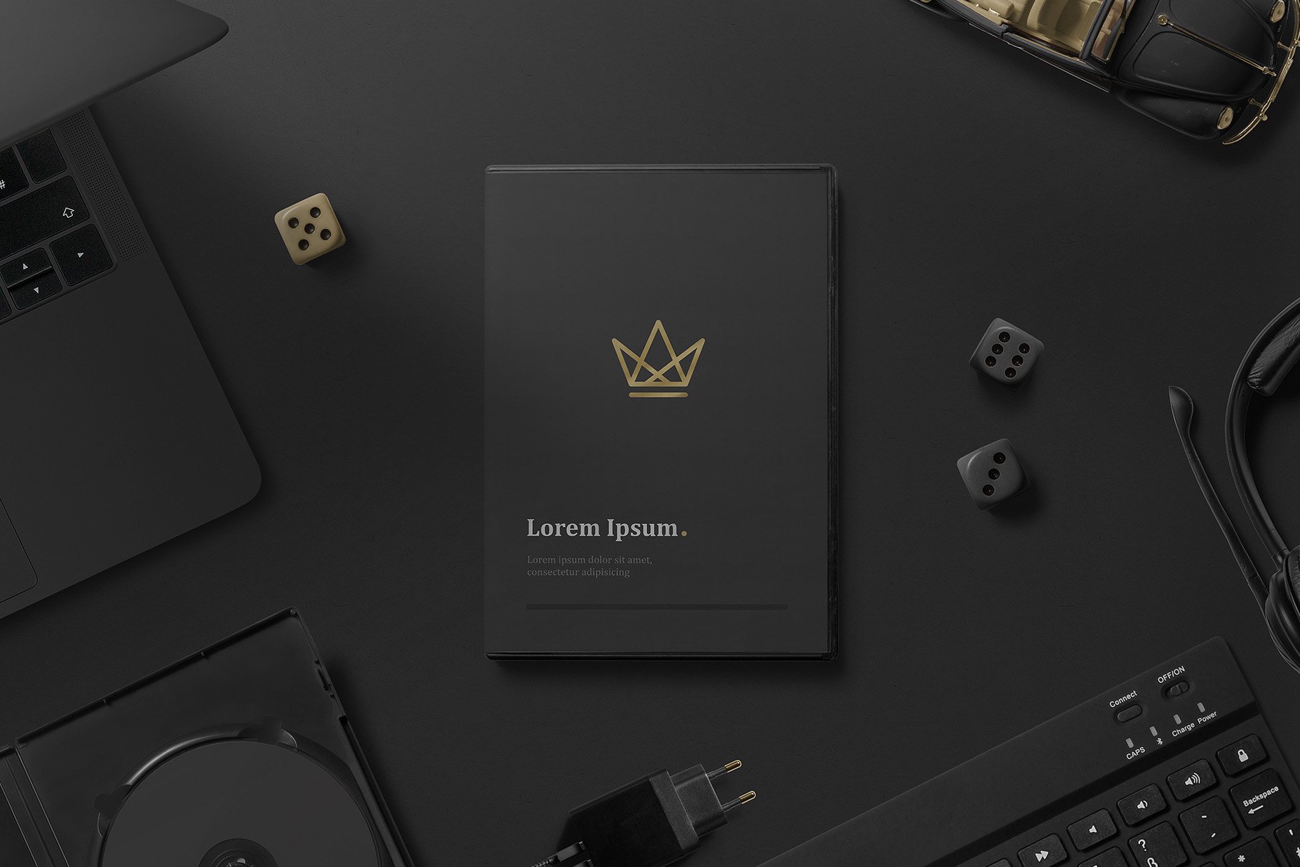 黑色系品牌VI设计提案办公文创名片贺卡信纸展示样机 Black Branding Mockups_img_2