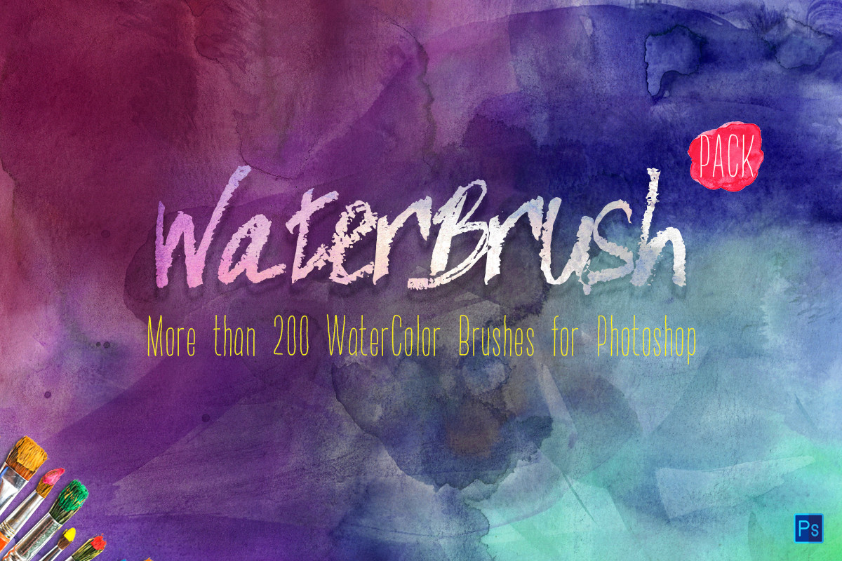 200多个绘画水彩PS笔刷  200 WaterBrush WaterColor Brushes PACK_img_2