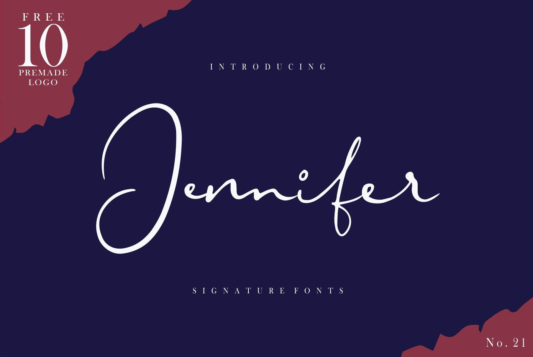 时尚优雅婚礼签名书法字体 Jennifer Signature Fonts Logo_img_2