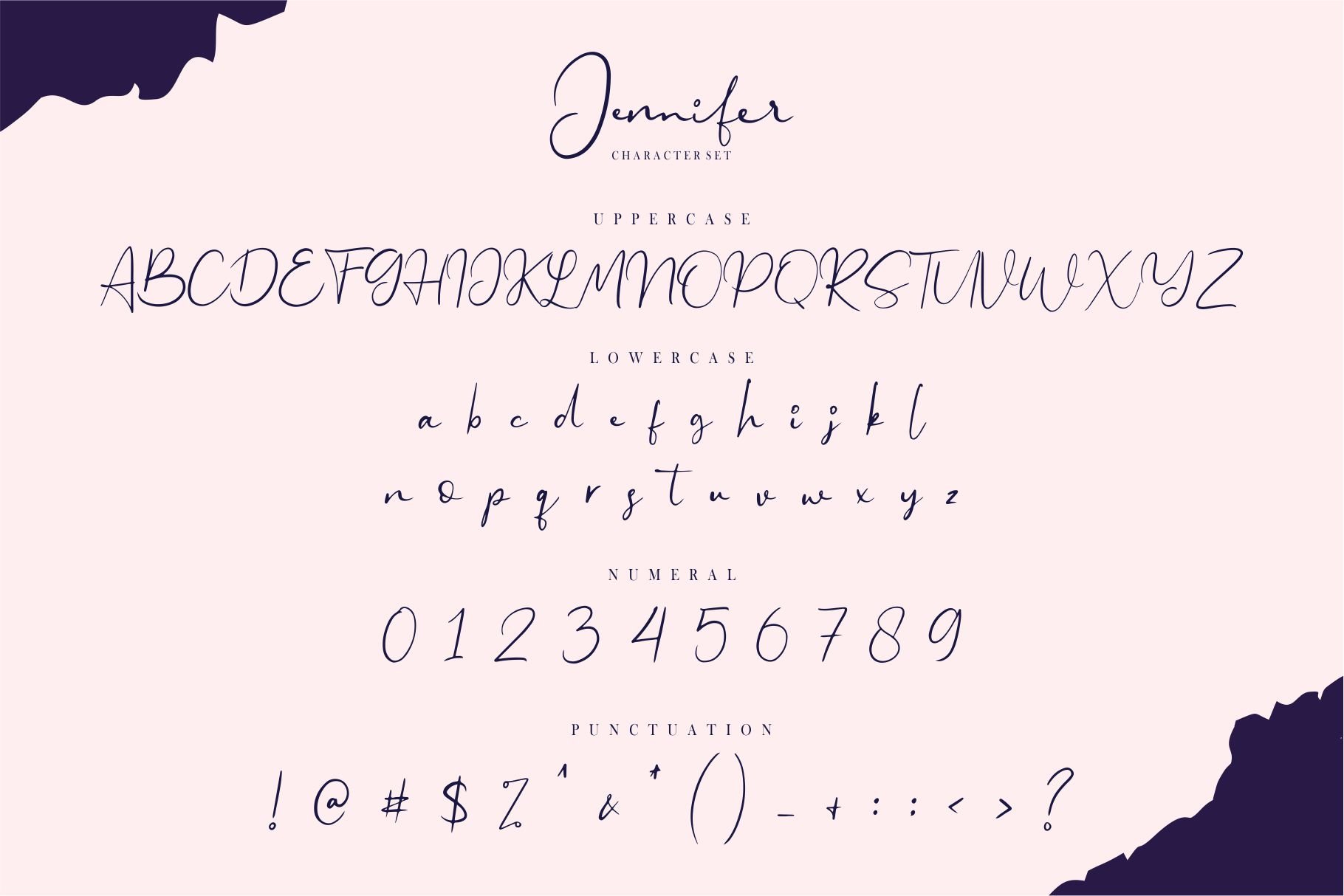 时尚优雅婚礼签名书法字体 Jennifer Signature Fonts Logo_img_2