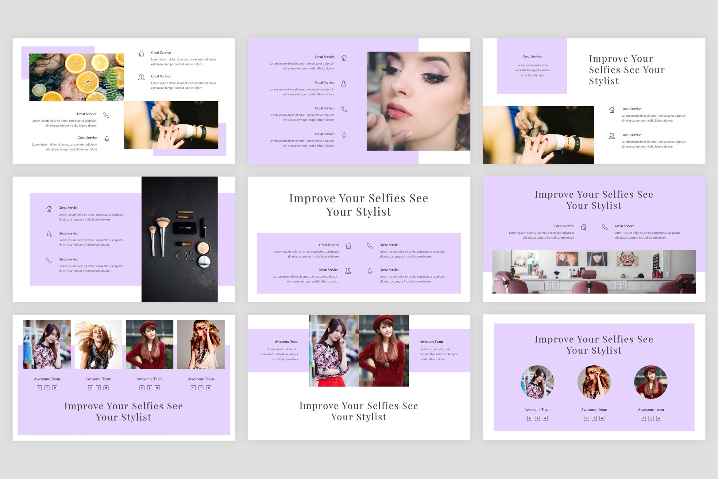 美发沙龙美容营销策划PPT模板Key幻灯片Slides演示文稿 Nadia - Hair Salon Powerpoint, Keynote and Google Slides Templates_img_2