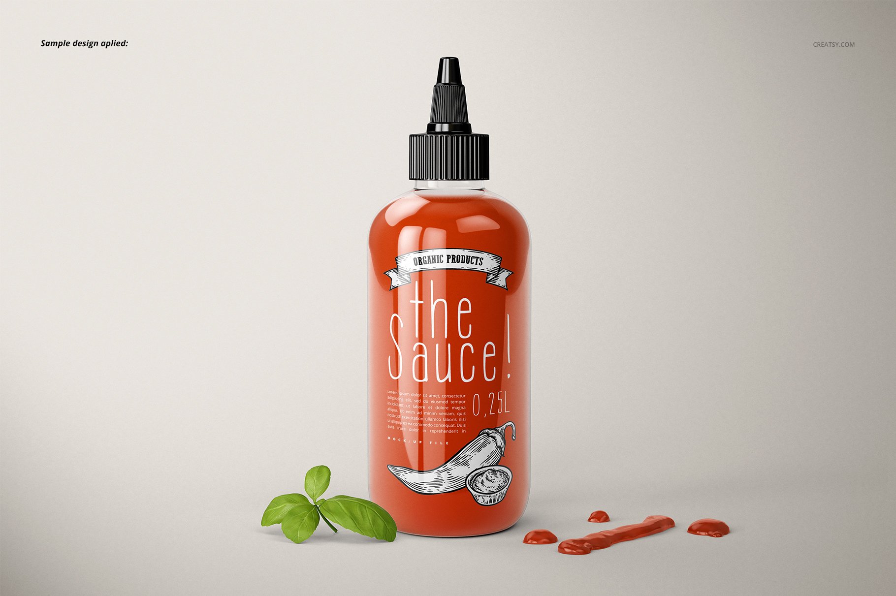 厨房调料沙拉酱番茄酱酱油瓶展示样机 Sauce Bottle Mockup Set_img_2