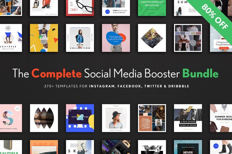 超巨量产品电商营销广告PSD海报朋友圈INS风模板 Complete Social Media Booster Bundle_img_2