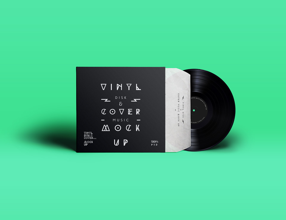 6款高品质唱片CD包装设计展示样机 6 Vinyl Record Mockup_img_2