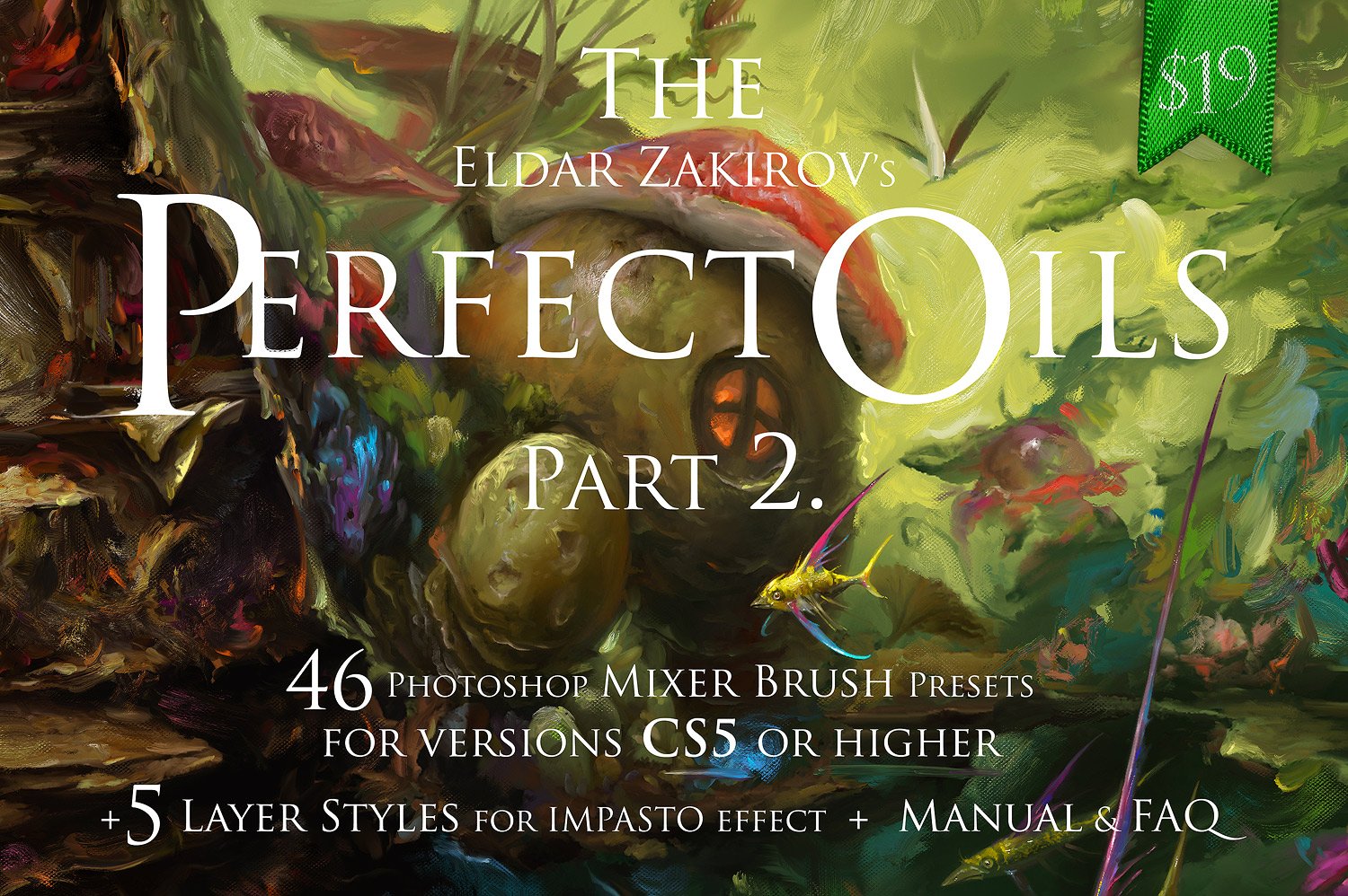 强大数字游戏绘画油漆效果PS笔刷 The Perfect Oils 2, 46 Mixer Brushes_img_2