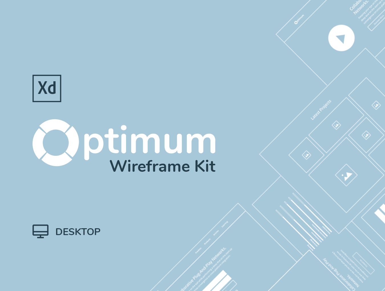 100+网站设计线框图设计套件XD模板 Optimum Wireframe Desktop_img_2