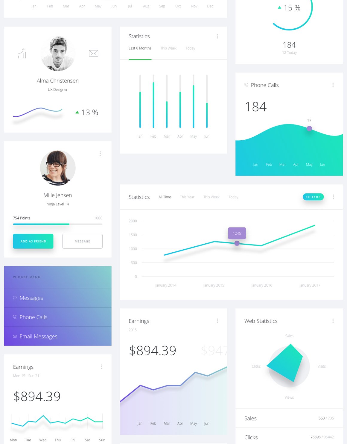 130+时尚现代应用后台仪表盘网页UI KITS Datta Dashboard UI Kit_img_2