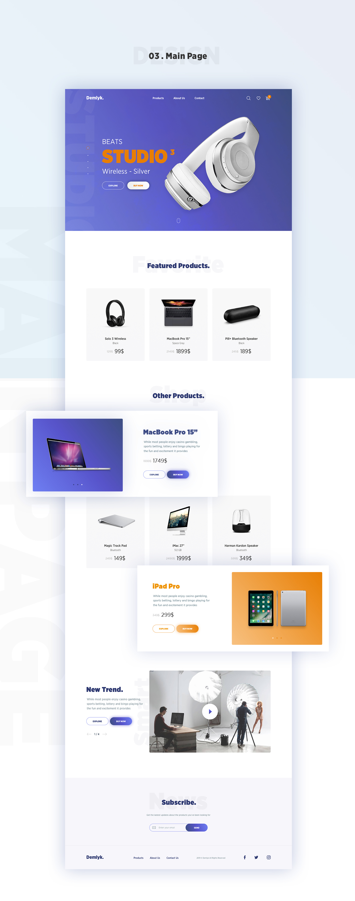 精选免费现代简约购物网站UI工具包 Demlyk Shopping UI Kit_img_2