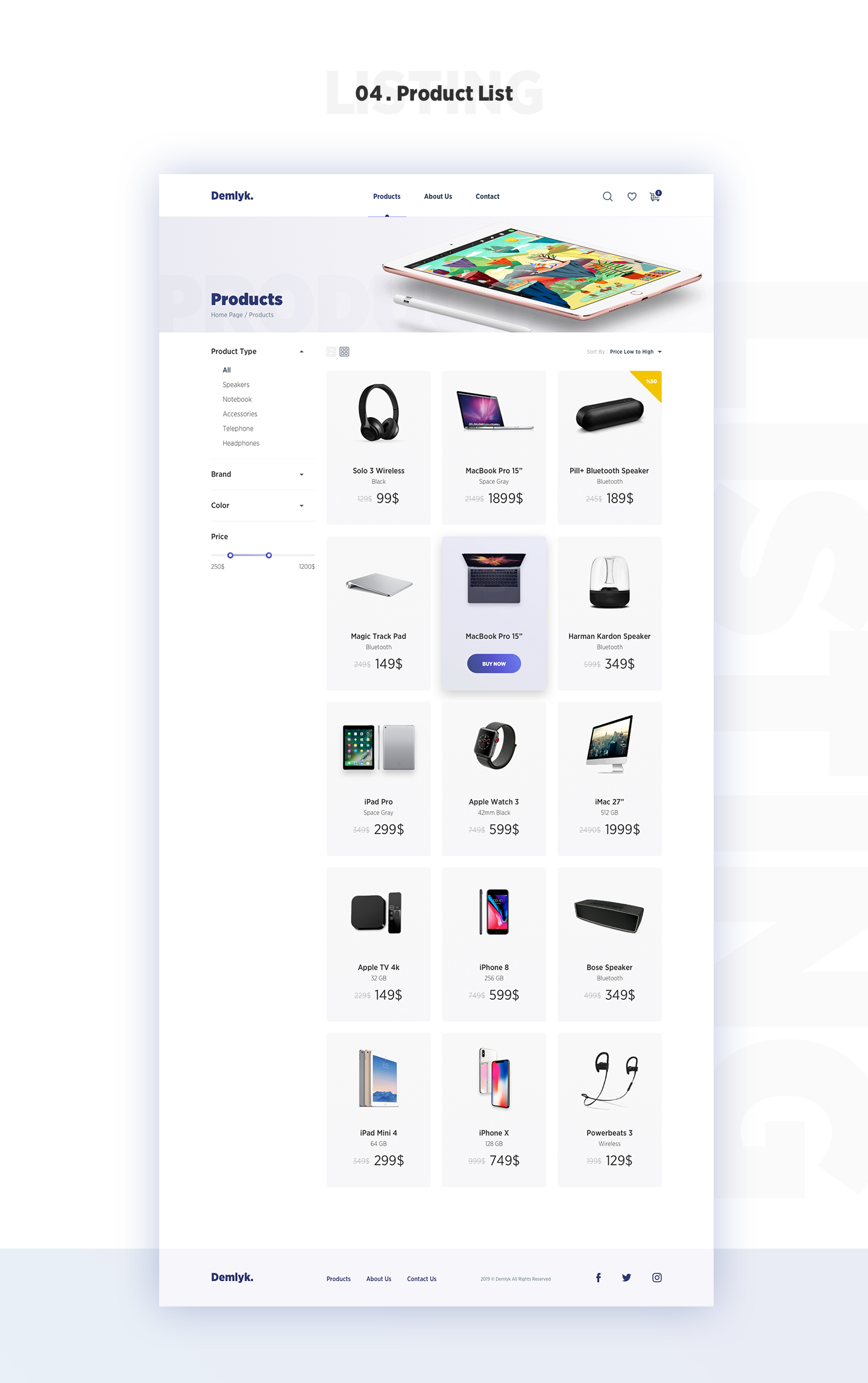 精选免费现代简约购物网站UI工具包 Demlyk Shopping UI Kit_img_2