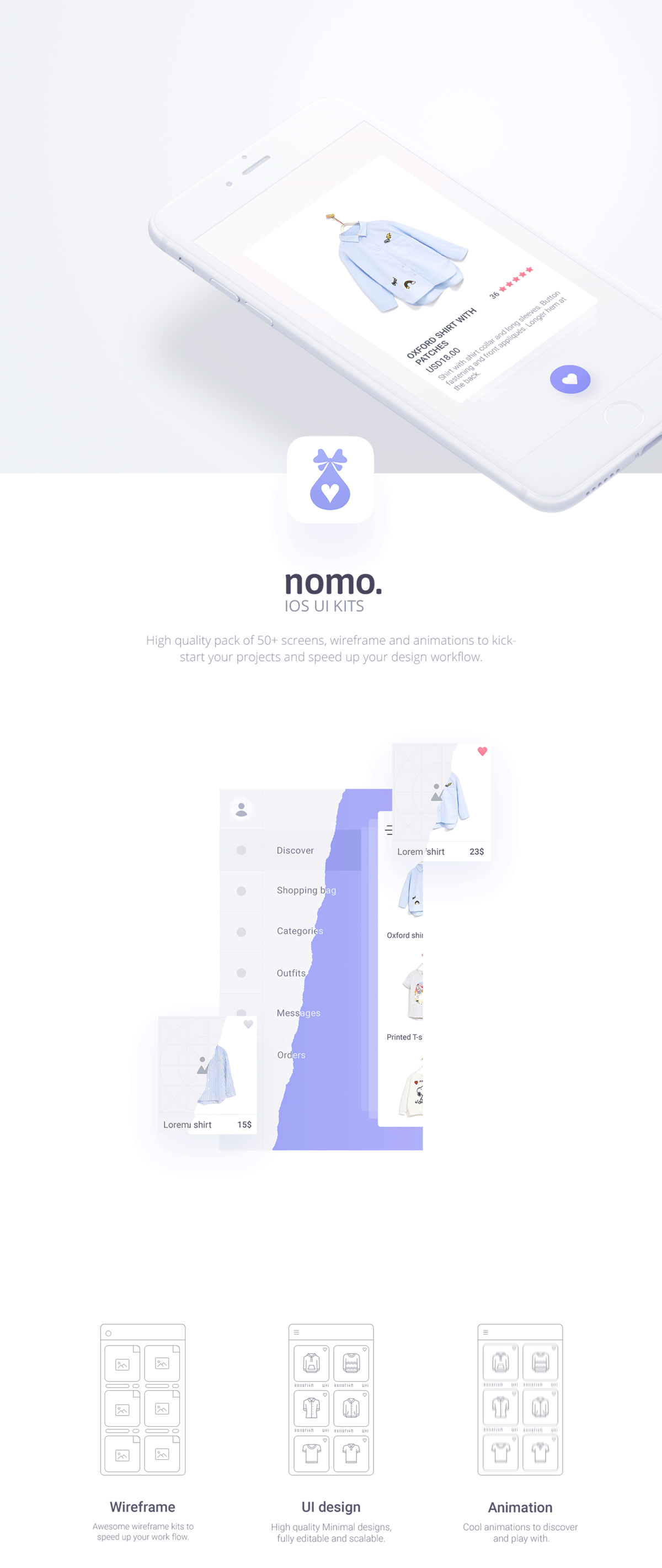 时尚衣服电子上午手机APP UI工具包 NOMO MOBILE UI KIT_img_2