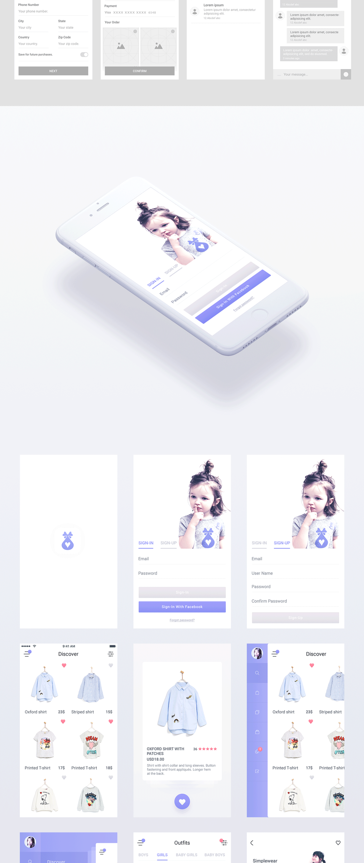 时尚衣服电子上午手机APP UI工具包 NOMO MOBILE UI KIT_img_2