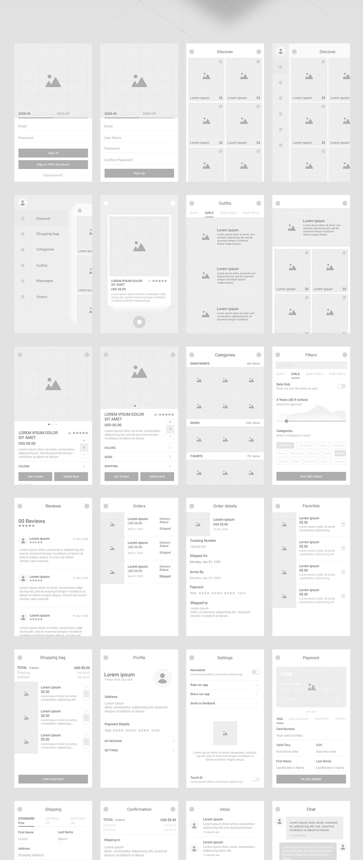 时尚衣服电子上午手机APP UI工具包 NOMO MOBILE UI KIT_img_2