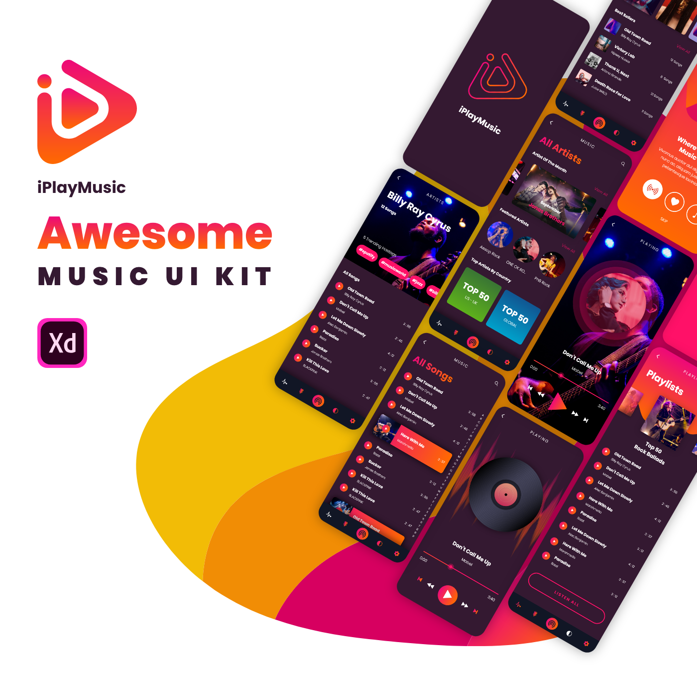 炫酷手机音乐APP UI工具包 Awesome Music App UI Kits_img_2