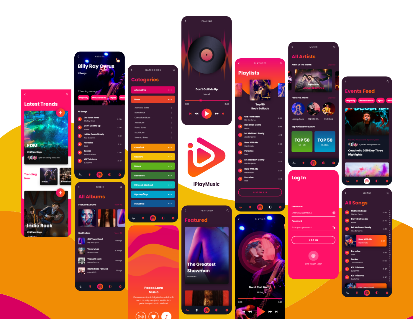 炫酷手机音乐APP UI工具包 Awesome Music App UI Kits_img_2