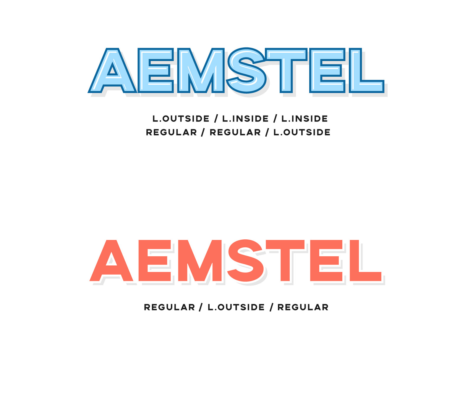 现代时尚3D立体无衬线字体 Aemstel Layered sans serif Font_img_2