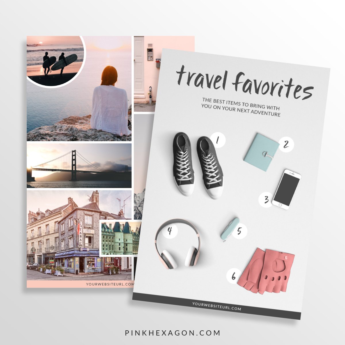 女性旅游摄影照片展示PSD海报Instagram模板 Wanderlust 10 Social Media Templates_img_2