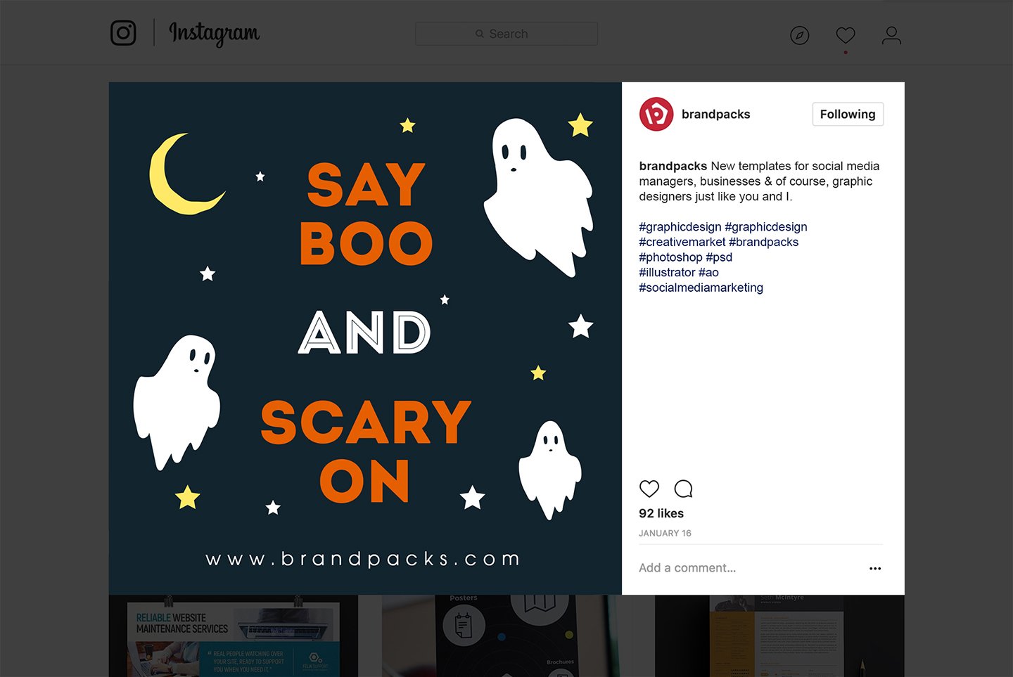 万圣节儿童服装电商营销PSD海报Instagram模板 Halloween Social Media Templates_img_2