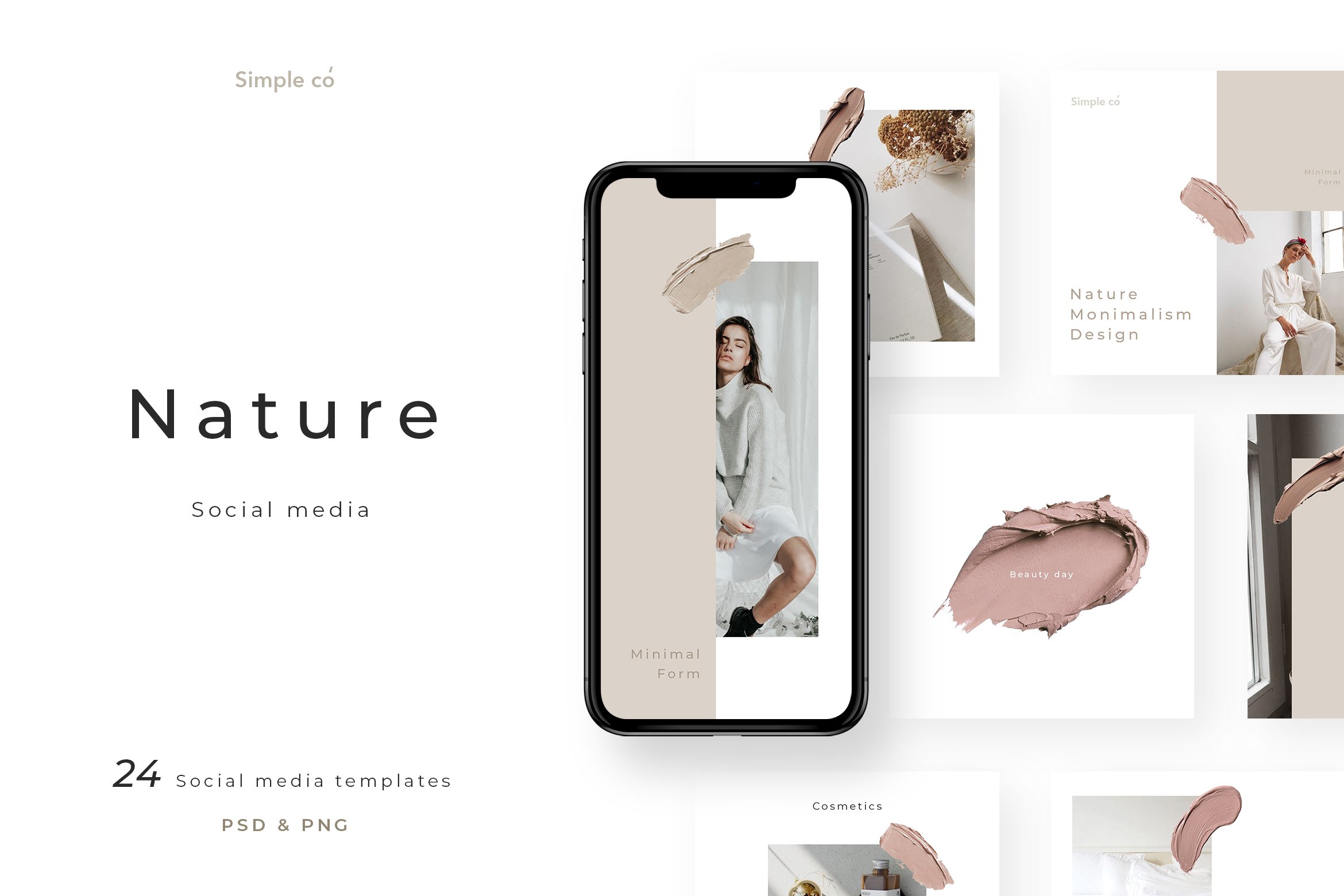 清新极简女性服装饰品电商营销广告海报Instagram模板 Nature - social media template_img_2