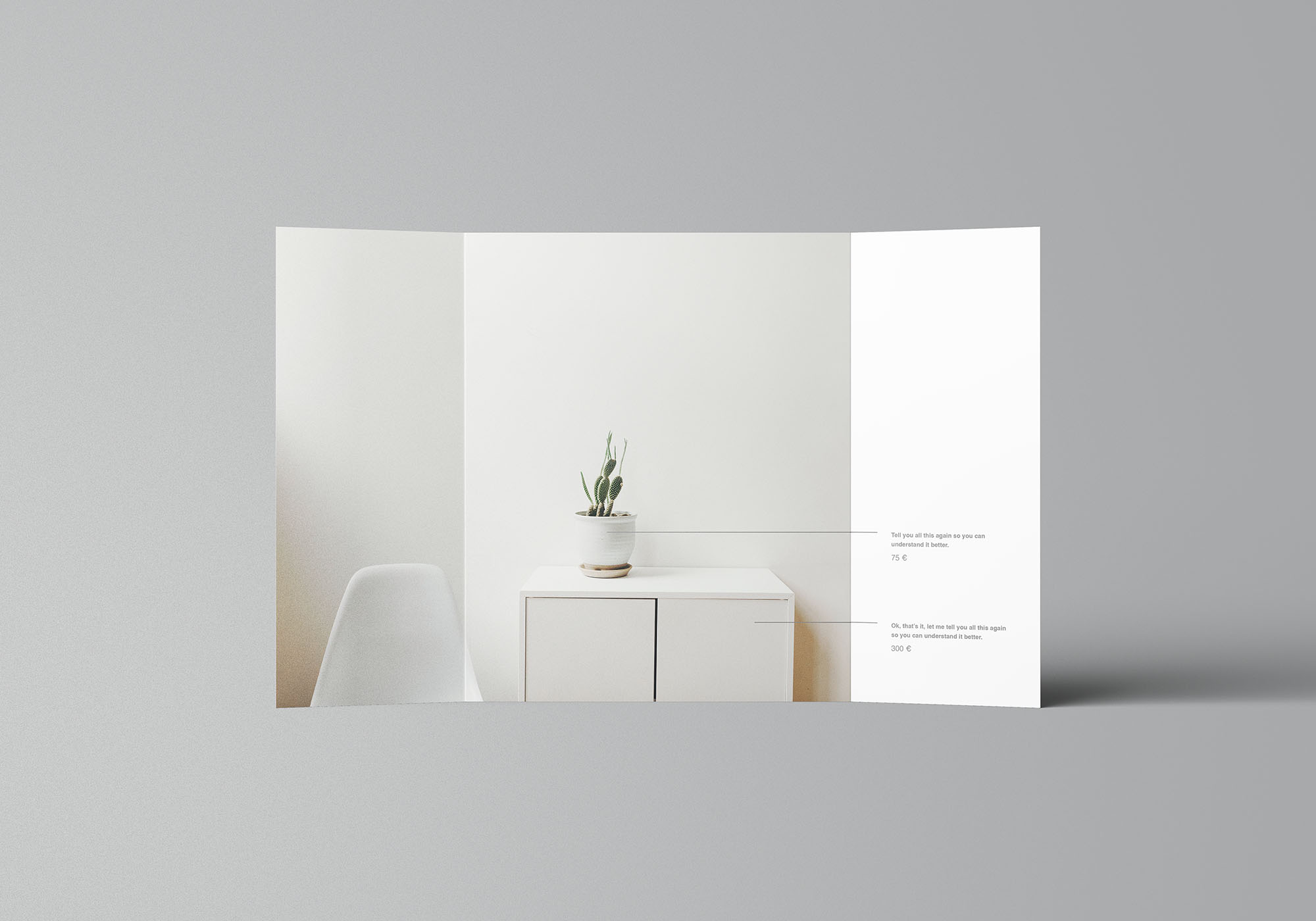 简约单门盖小册子折页展示样机 Single Gatefold Brochure Mockup_img_2