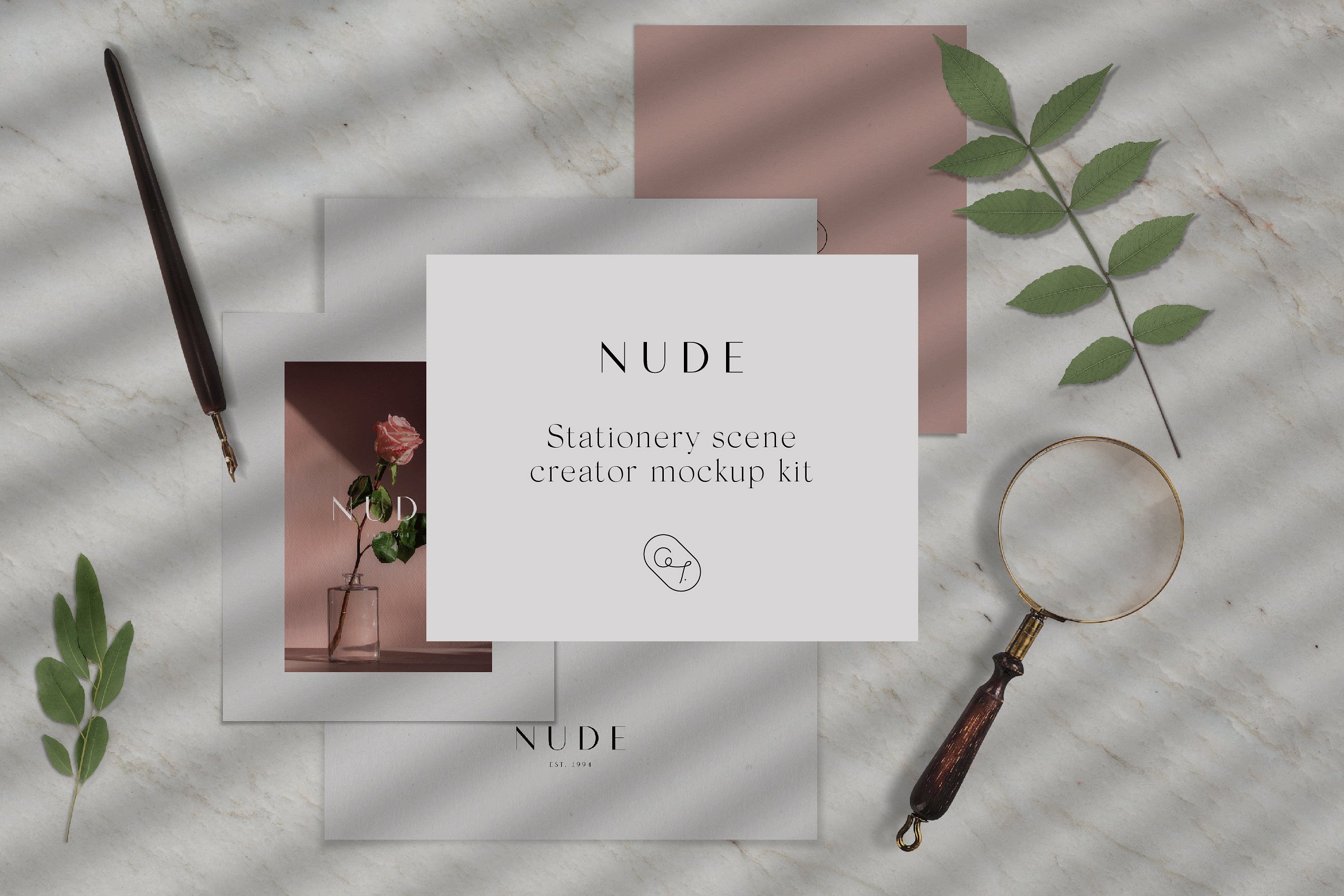 2GB 品牌设计提案办公文创名片信纸展示样机 Stationery Scene Creator Mockup_img_2