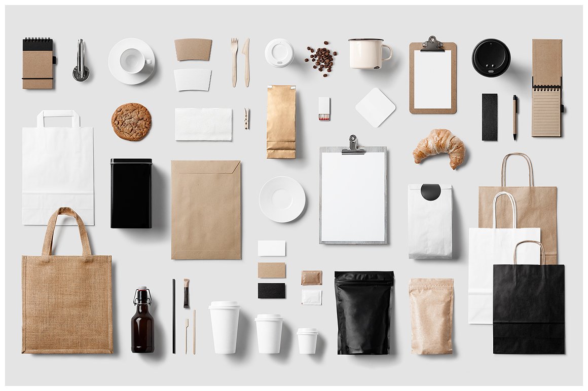 咖啡品牌VI设计提案展示样机PSD智能贴图模板 Coffee Stationery Branding Mock-Up_img_2