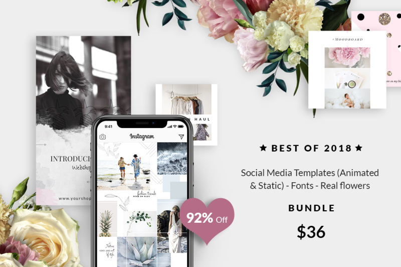 摄影照片产品电商营销海报Instagram模板合集 BUNDLE: Social Media Templates_img_2